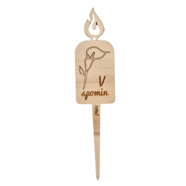 Lesena svečka na pik Lilija - v spomin